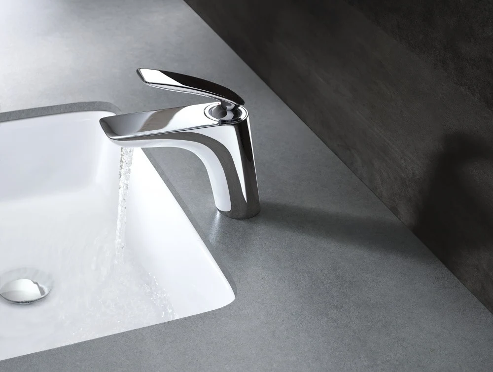 Baterie lavoar alba Kludi Balance White, cu ventil