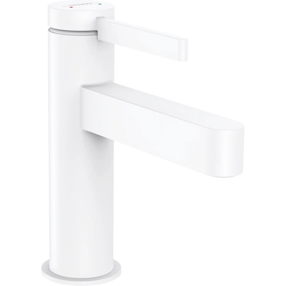 Baterie lavoar alba mat Hansgrohe Finoris, cu ventil H16 cm