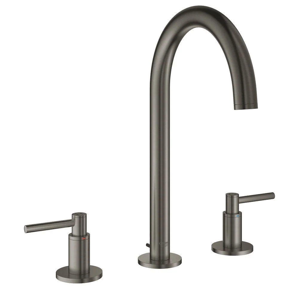 Baterie lavoar antracit mat Grohe Atrio M, dubla comanda, manere levier