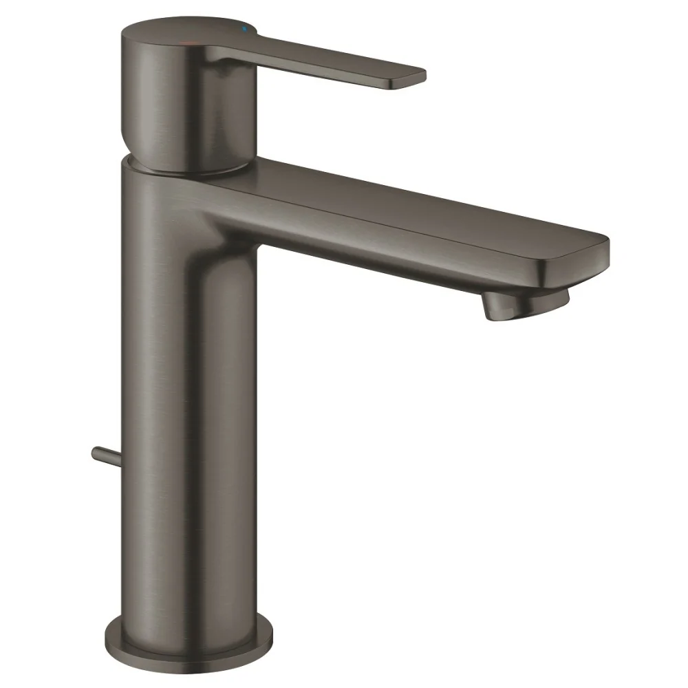 Baterie lavoar antracit mat Grohe Lineare, cu ventil pop-up, marime S