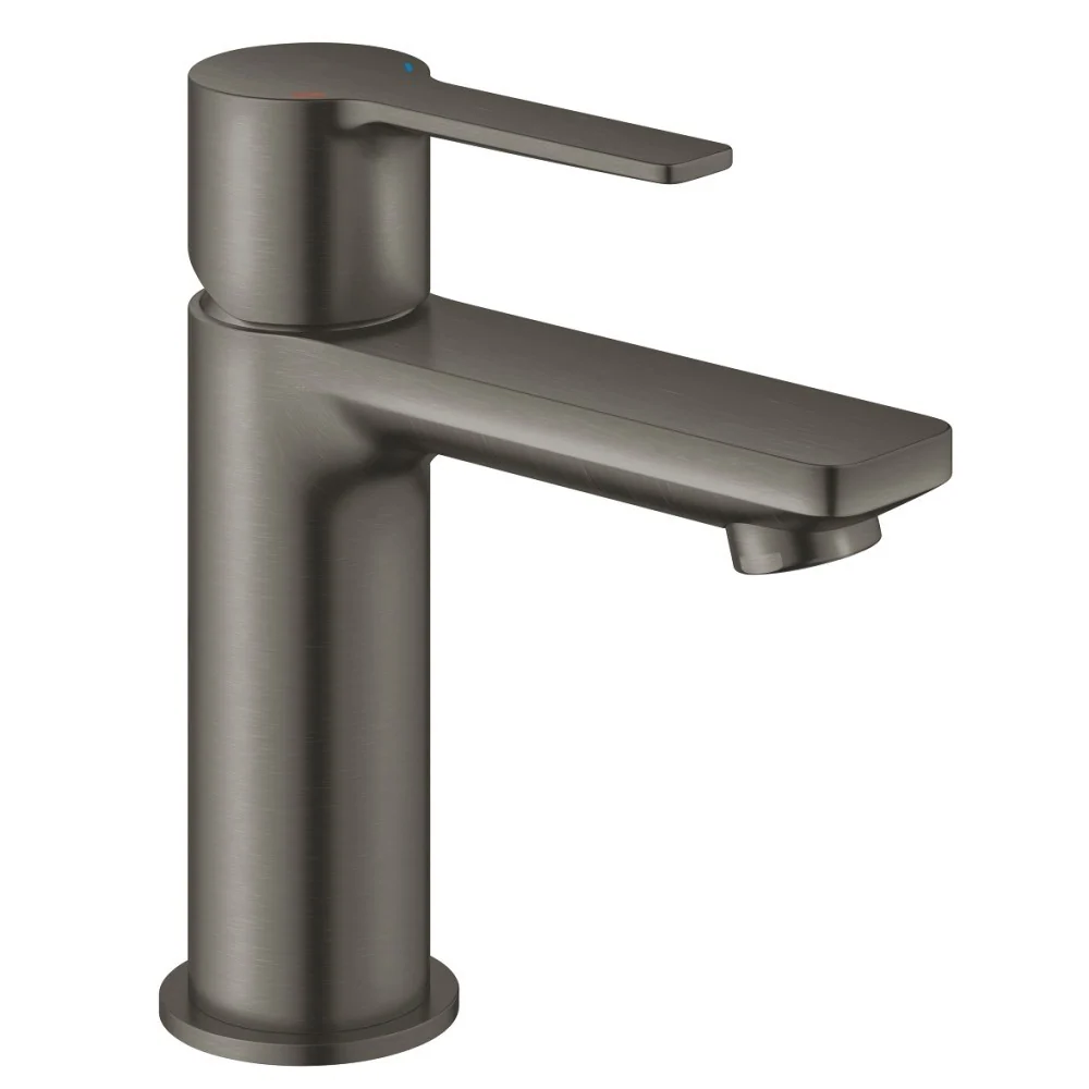 Baterie lavoar antracit mat Grohe Lineare, cu ventil click-clack, marime XS