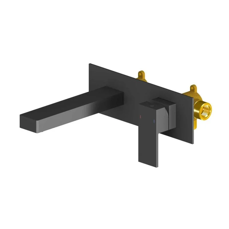 Baterie lavoar Arezzo CUBEFIELD, incastrata perete – negru