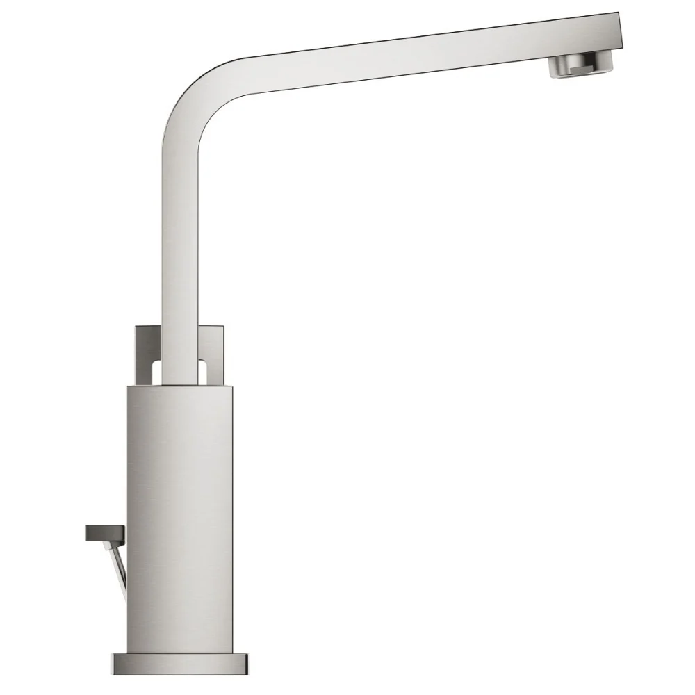 Baterie lavoar aspect inox Grohe Eurocube, cu ventil pop-up, marime L