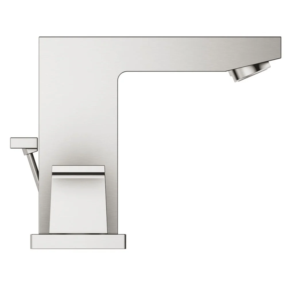 Baterie lavoar aspect inox Grohe Eurocube, dubla comanda, cu ventil pop-up, marime S