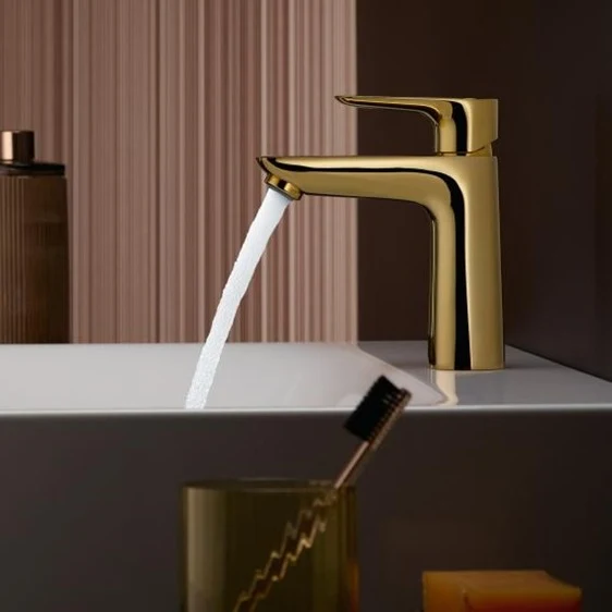 Baterie lavoar aurie Hansgrohe Talis E 110, cu ventil metalic pop-up