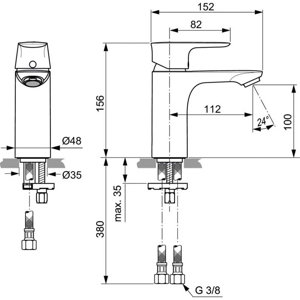 Baterie lavoar aurie mat Ideal Standard Connect Air FirmaFlow, fara ventil