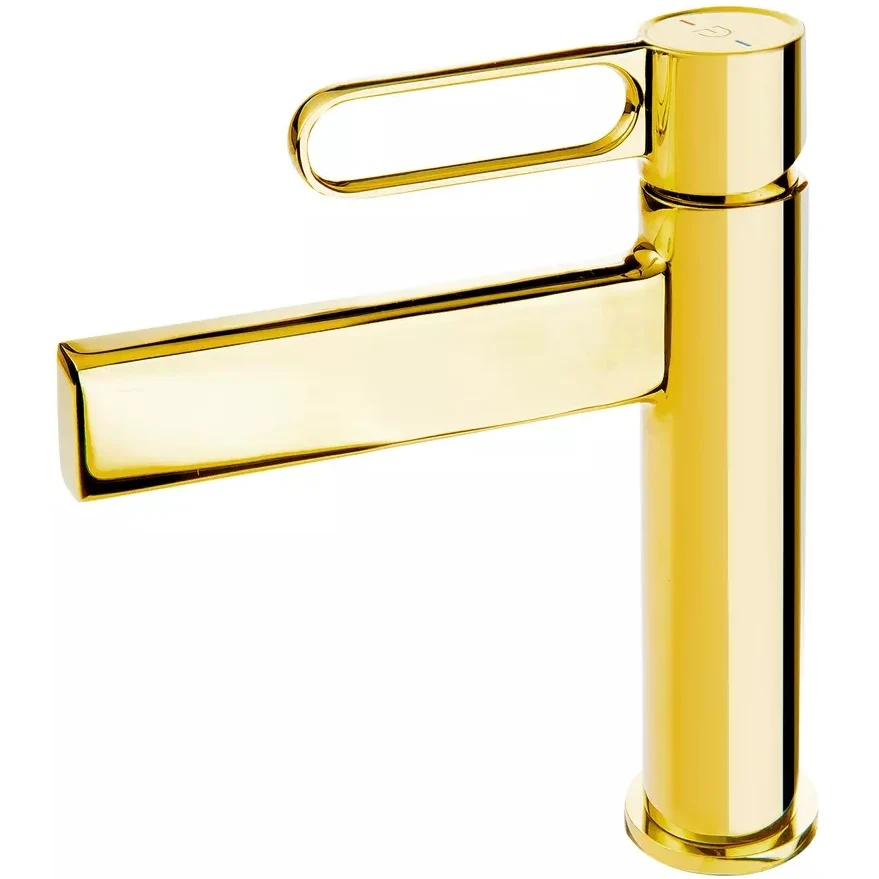 Baterie lavoar auriu lucios FDesign Zaffiro, cu ventil click-clack