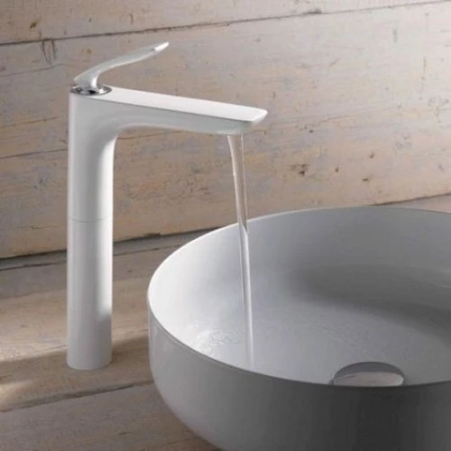 Baterie lavoar pe blat alba Kludi Balance White, H27 cm