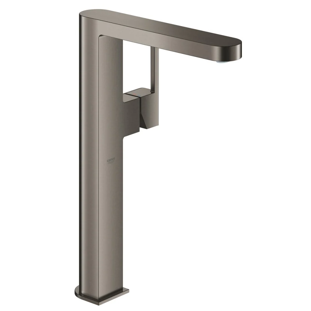 Baterie lavoar pe blat antracit mat Grohe Plus, fara ventil, marime XL