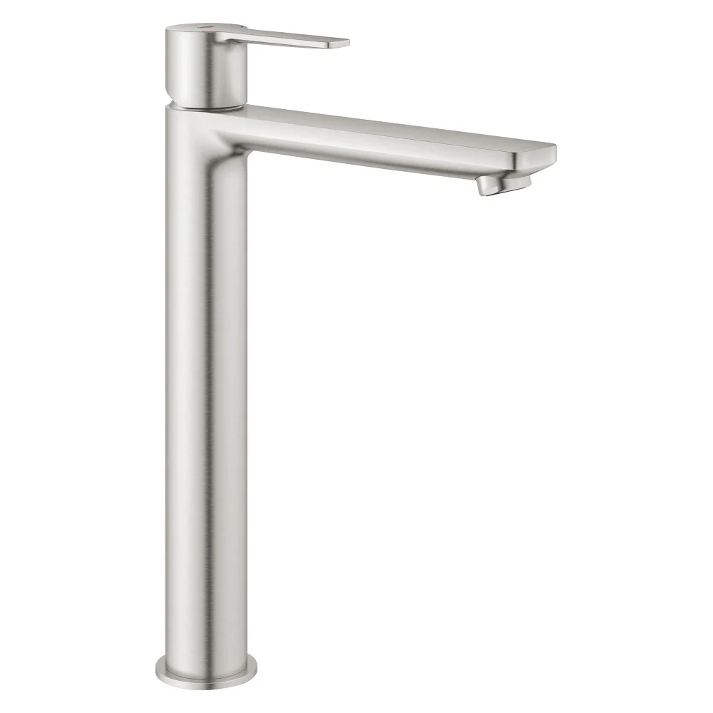 Baterie lavoar pe blat aspect inox Grohe Lineare, marime XL
