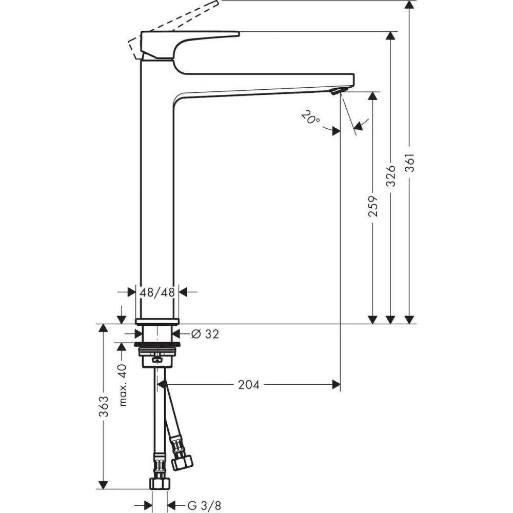 Baterie lavoar pe blat bronz mat periat Hansgrohe Metropol 260
