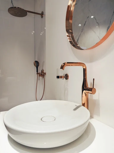 Baterie lavoar pe blat cupru Grohe Essence, XL fara ventil