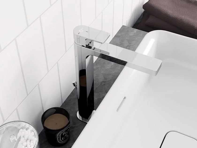 Baterie lavoar pe blat Ideal Standard Edge, H29 cm, ventil metalic