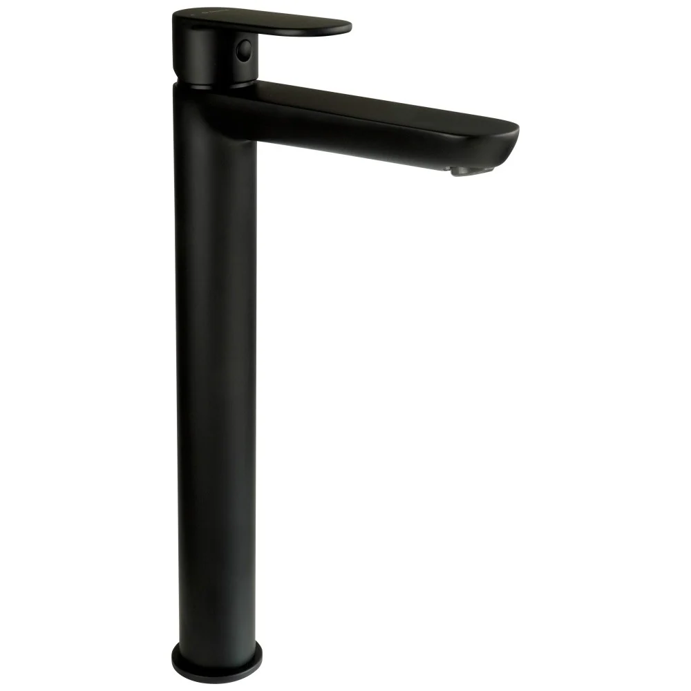 Baterie lavoar pe blat neagra mat Deante Alpinia, H32 cm