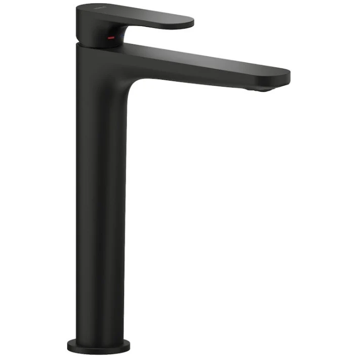 Baterie lavoar pe blat neagra mat Nobili Yoyo, H28 cm cu ventil