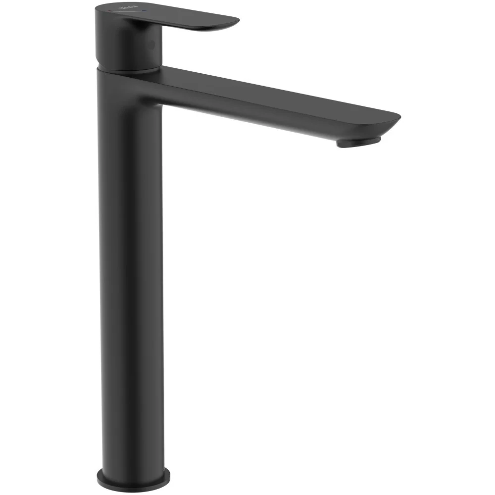 Baterie lavoar pe blat neagra mat Roca Cala, Cold Start H29 cm, fara ventil