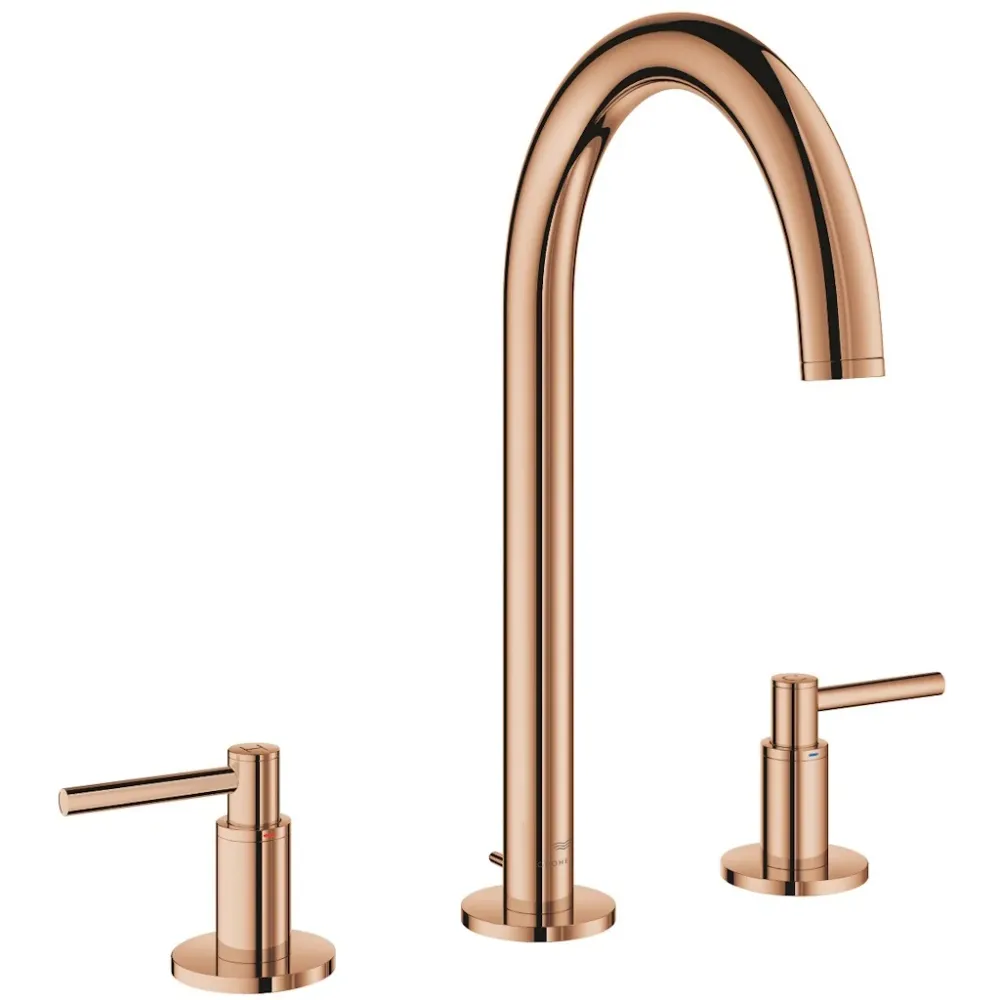 Baterie lavoar cupru Grohe Atrio L, dubla comanda, manere levier
