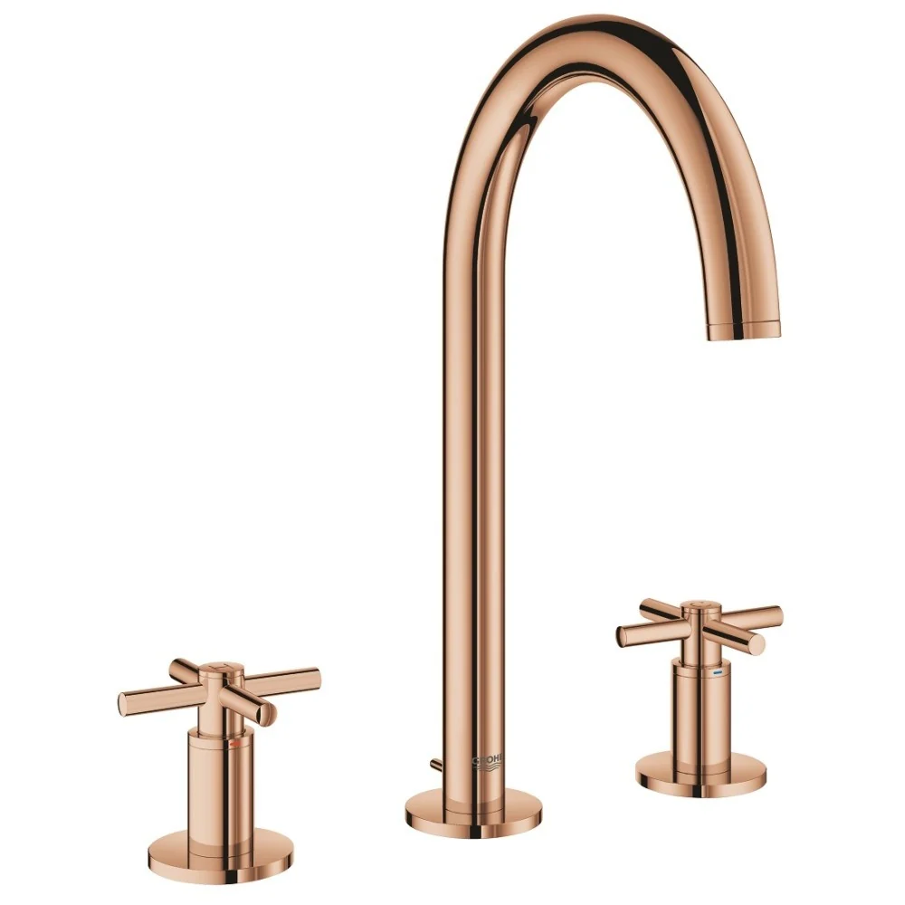 Baterie lavoar cupru Grohe Atrio M, dubla comanda, manere cruce