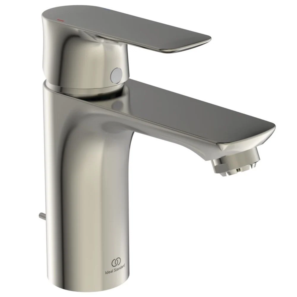Baterie lavoar gri argintiu Ideal Standard Connect Air, cu ventil metalic, presiune scazuta