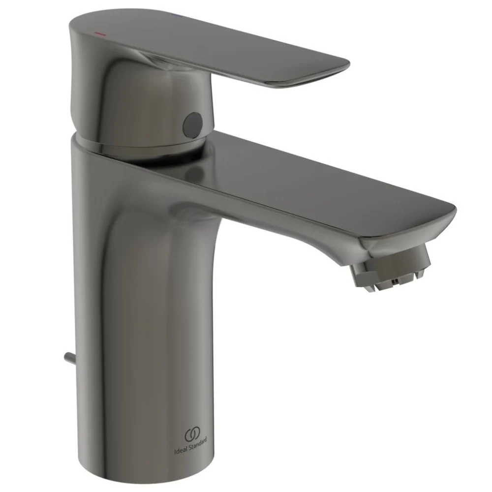 Baterie lavoar gri Ideal Standard Connect Air, cu ventil metalic, presiune scazuta