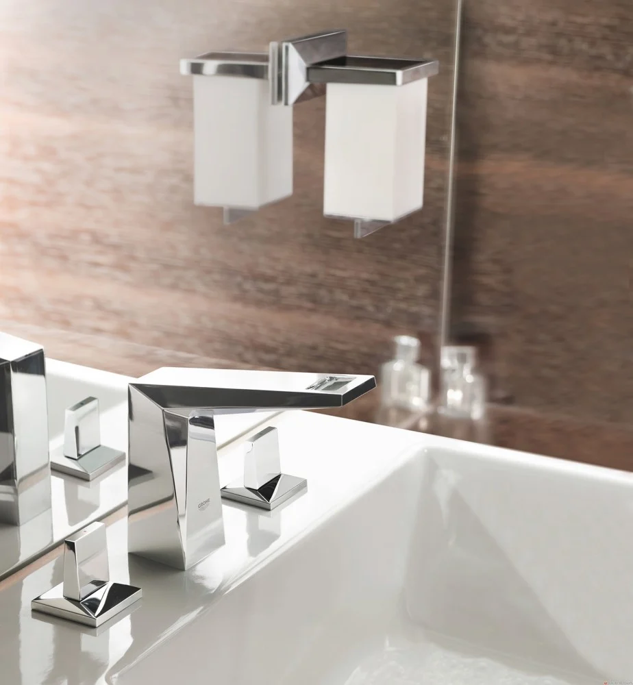 Baterie lavoar Grohe Allure Brilliant, dubla comanda, cu 3 gauri