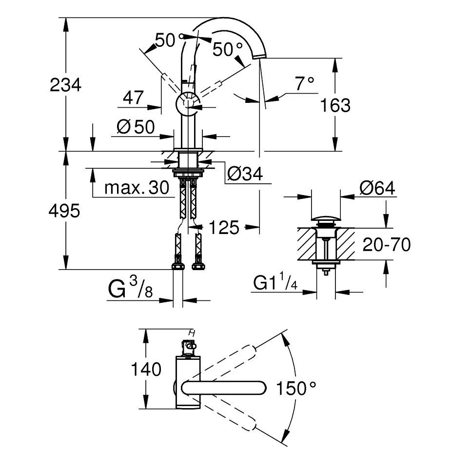 Baterie lavoar Grohe Atrio M