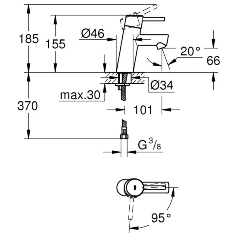 Baterie lavoar Grohe Concetto