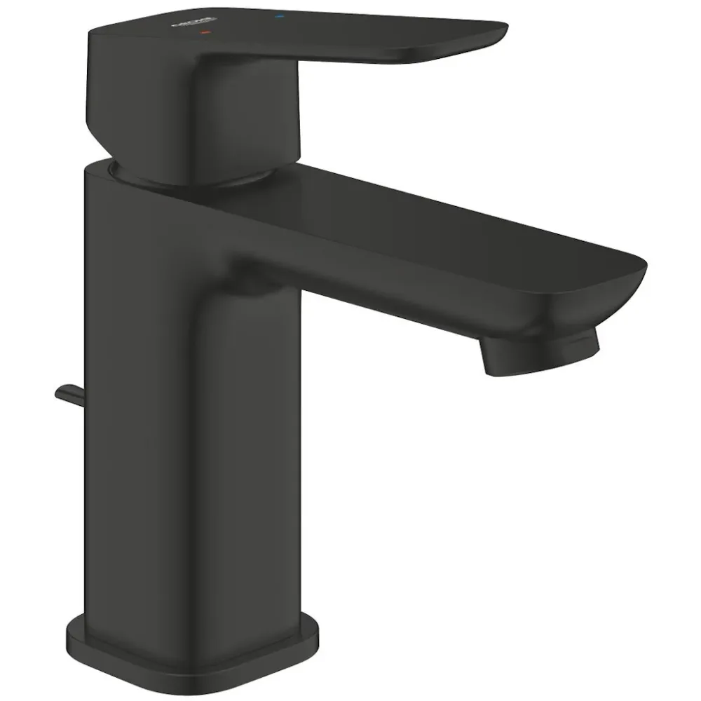 Baterie lavoar Grohe Cubeo, cu ventil pop-up, marime S, negru mat