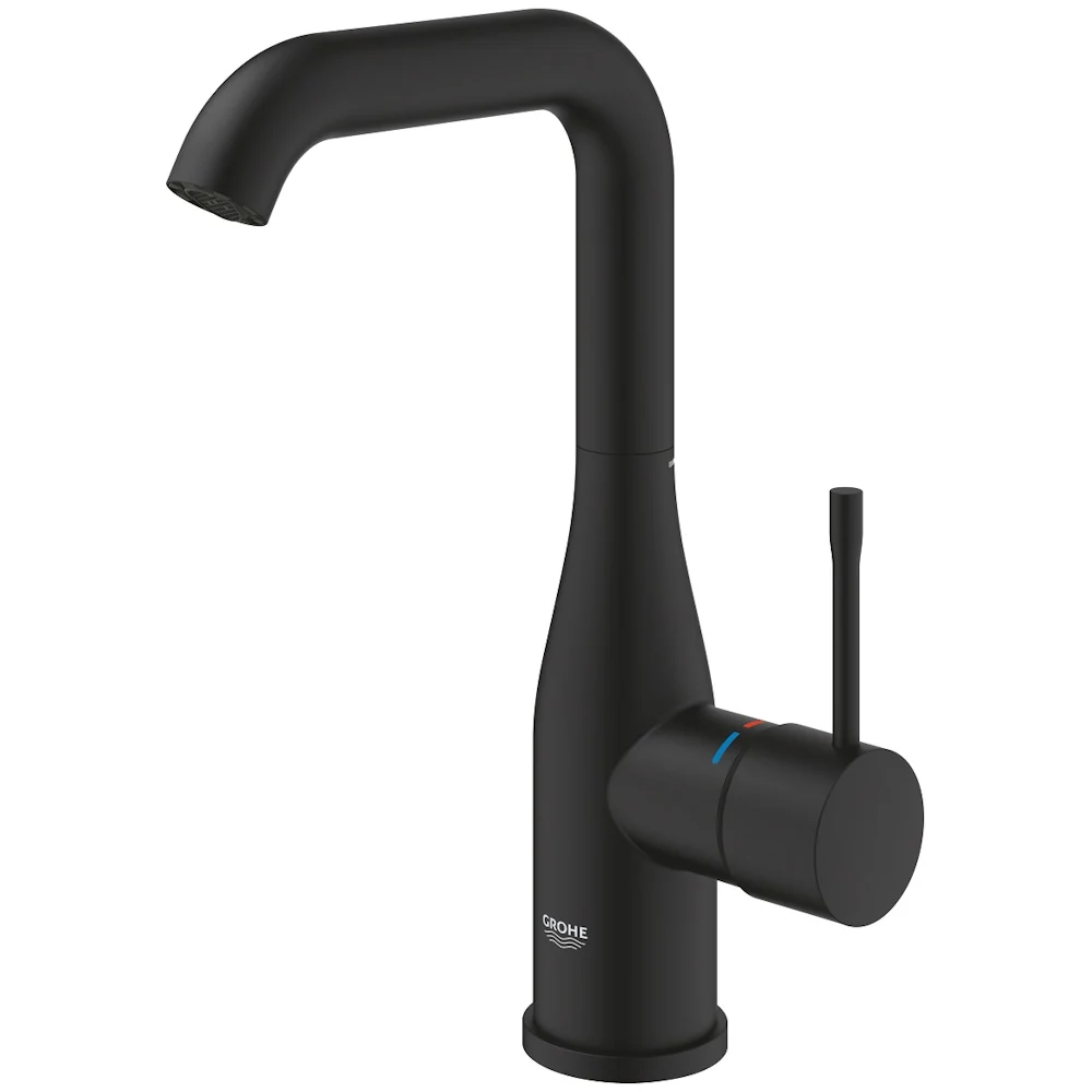 Baterie lavoar Grohe Essence fara ventil marime L, negru mat (phantom black)