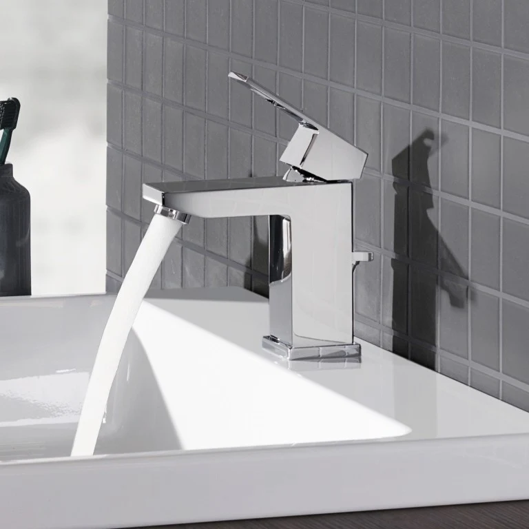 Baterie lavoar Grohe Eurocube, cu ventil pop-up si limitator debit, marime S