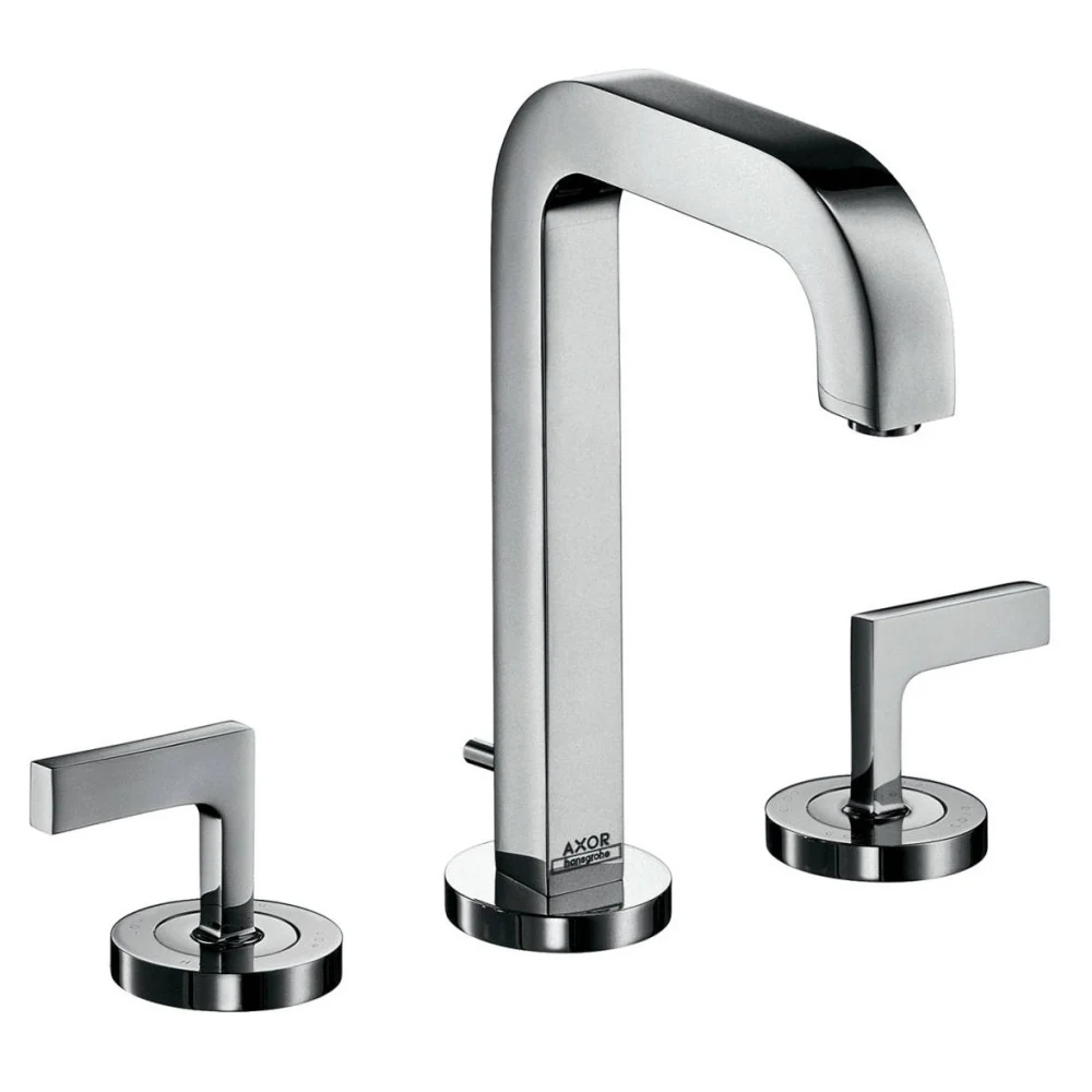 Baterie lavoar Hansgrohe Axor Citterio 170, dubla comanda, cu ventil pop-up, manere tip L