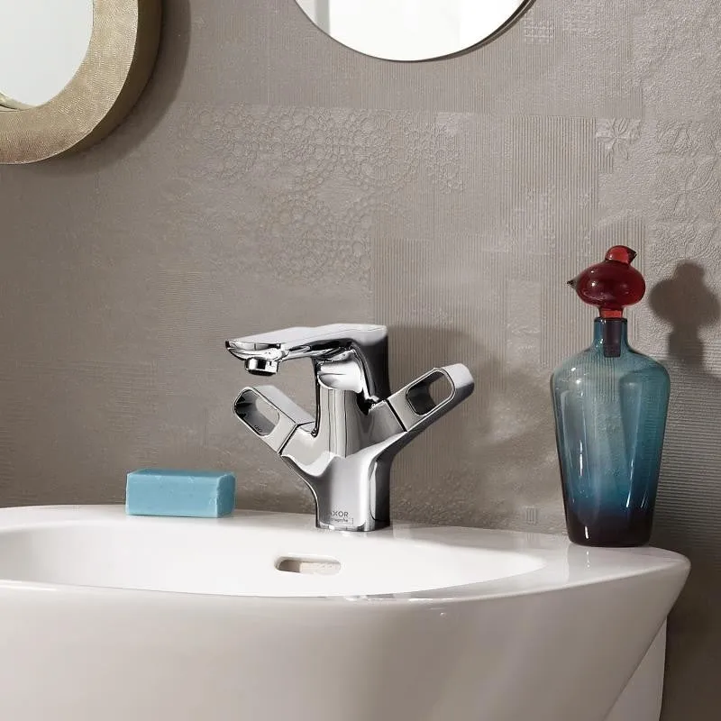 Baterie lavoar Hansgrohe Axor Urquiola 120, dubla comanda, cu ventil pop-up