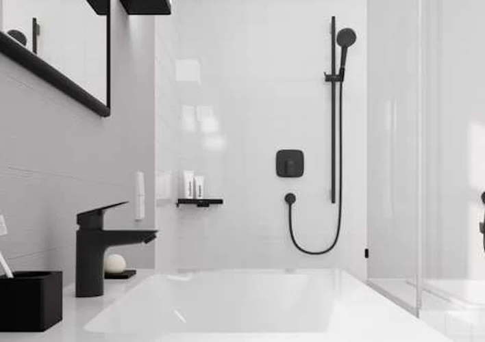 Baterie lavoar Hansgrohe Logis 100, cu ventil pop-up, negru mat