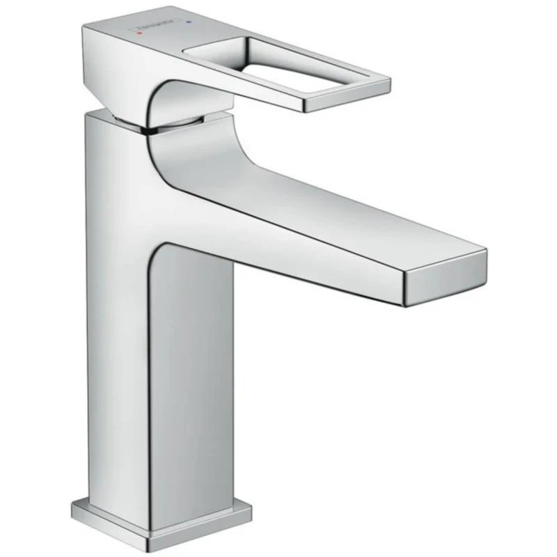 Baterie lavoar Hansgrohe Metropol 110, cu ventil click-clack si maner decupat