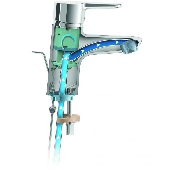 Baterie lavoar Ideal Standard Connect Blue, cu ventil pop-up metalic