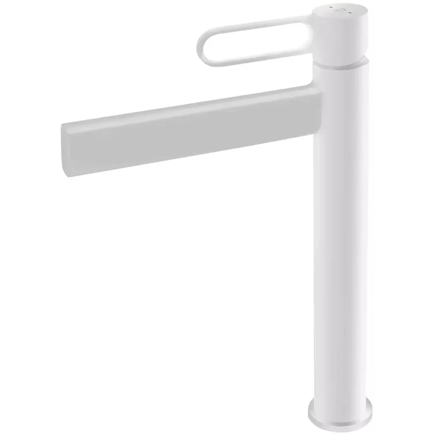 Baterie lavoar inalta alba mat FDesign Zaffiro, cu ventil click-clack