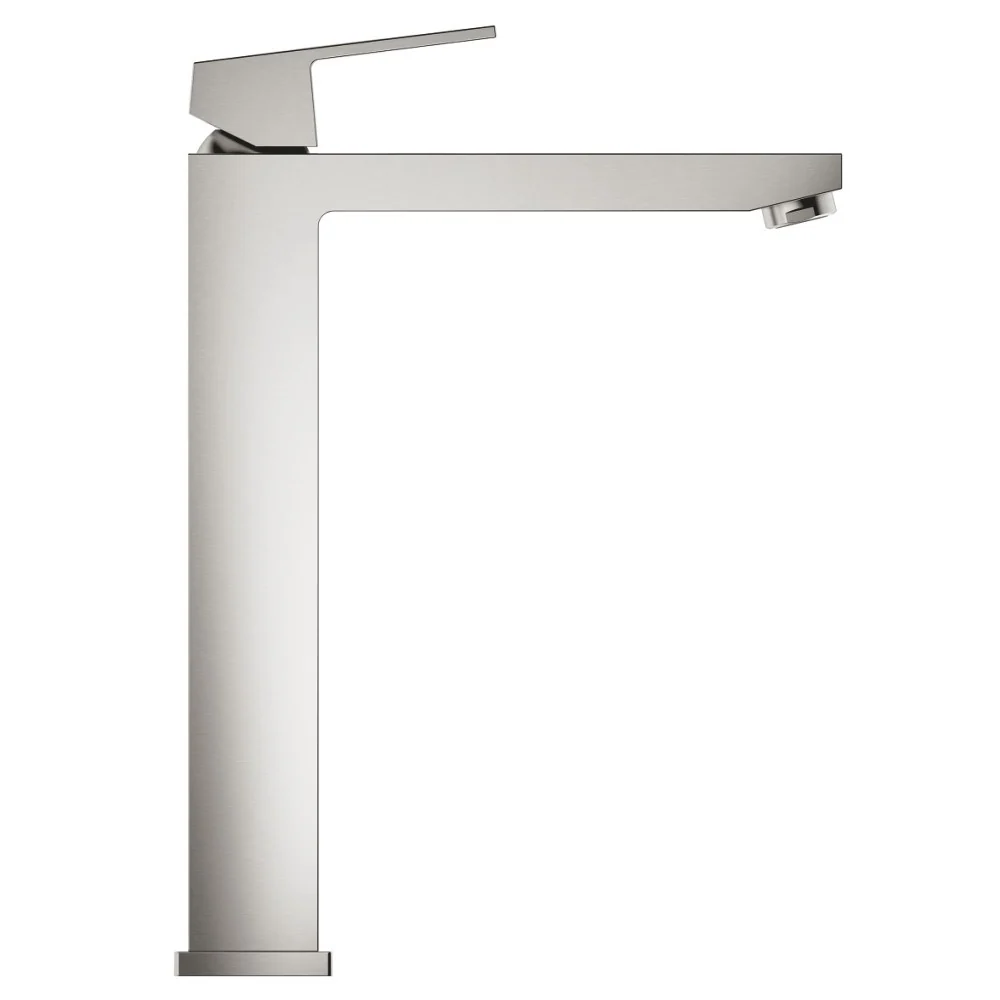 Baterie lavoar inalta aspect inox Grohe Eurocube, fara ventil, marime XL