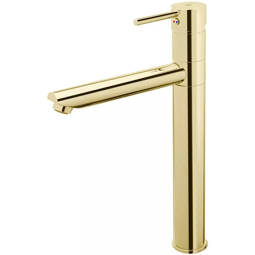 Baterie lavoar inalta aurie FDesign Flusso, cu ventil click-clack