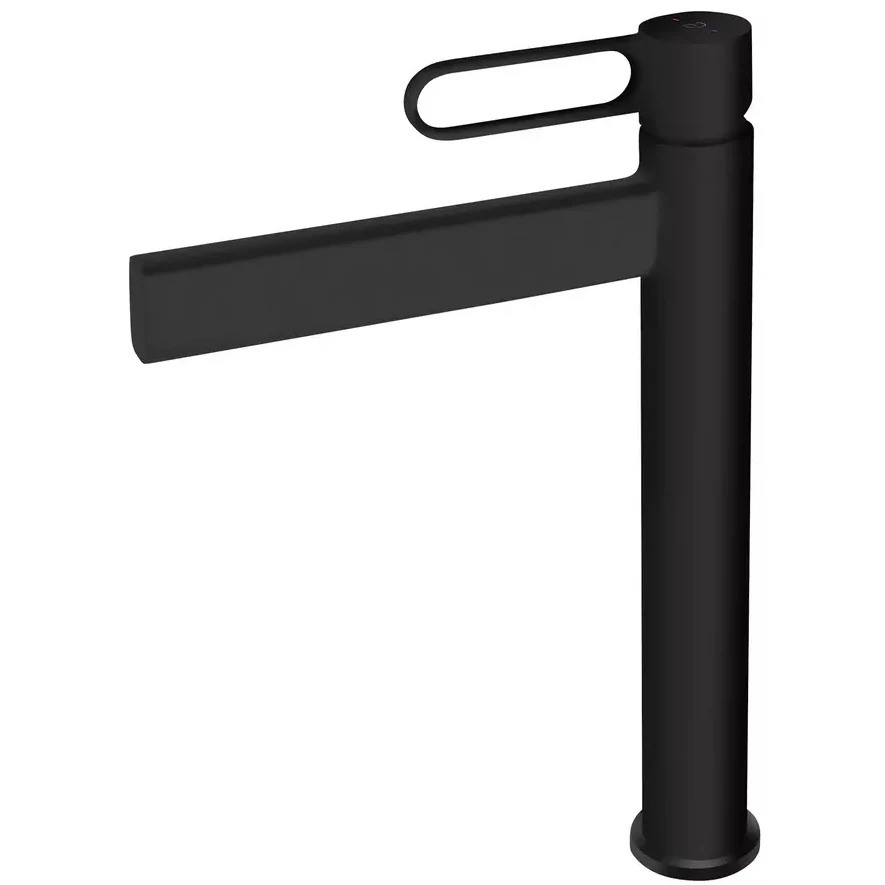 Baterie lavoar inalta negru mat FDesign Zaffiro, cu ventil click-clack