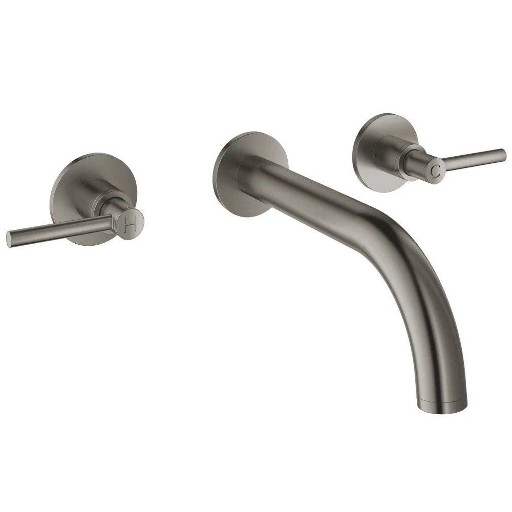Baterie lavoar incastrata antracit mat Grohe Atrio, dubla comanda, manere levier
