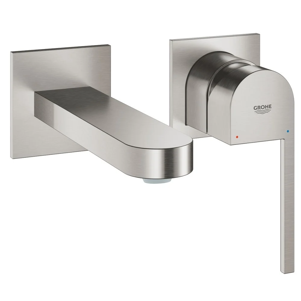Baterie lavoar incastrata aspect inox Grohe Plus, marime M