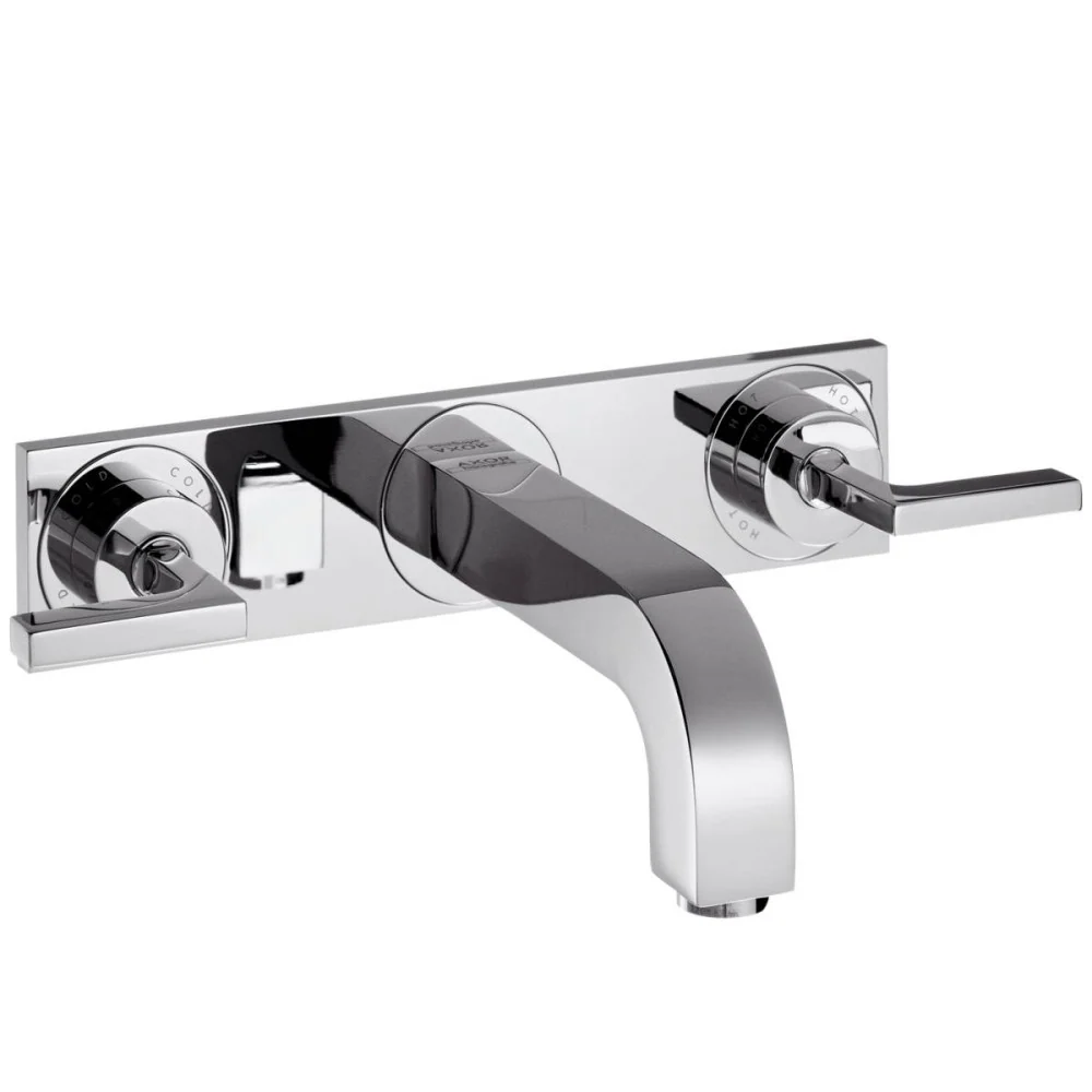 Baterie lavoar incastrata Hansgrohe Axor Citterio, dubla comanda, cu placa si manere tip L