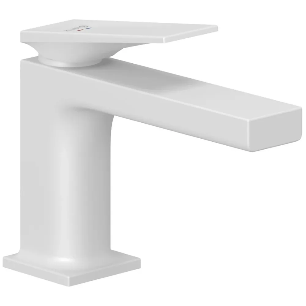 Baterie lavoar Kludi Decus cu ventil click-clack, H13 cm, alb mat