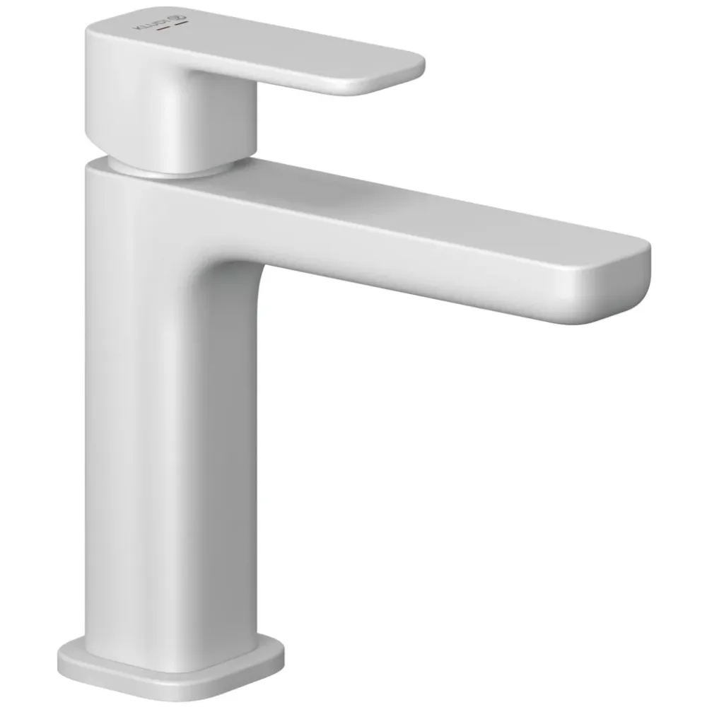 Baterie lavoar Kludi Renon cu ventil click-clack, H16 cm, alb mat