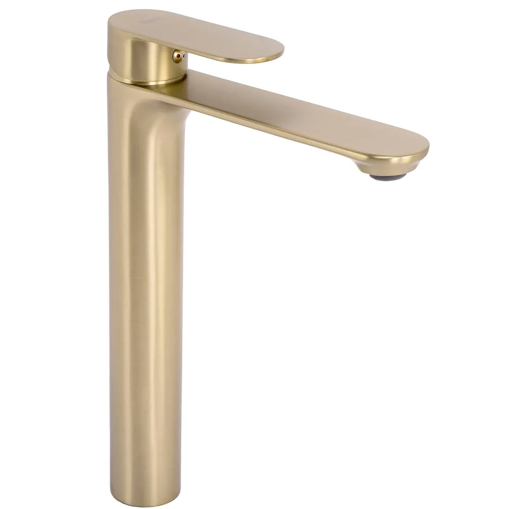 Baterie lavoar Rea Drop, auriu periat, inalta
