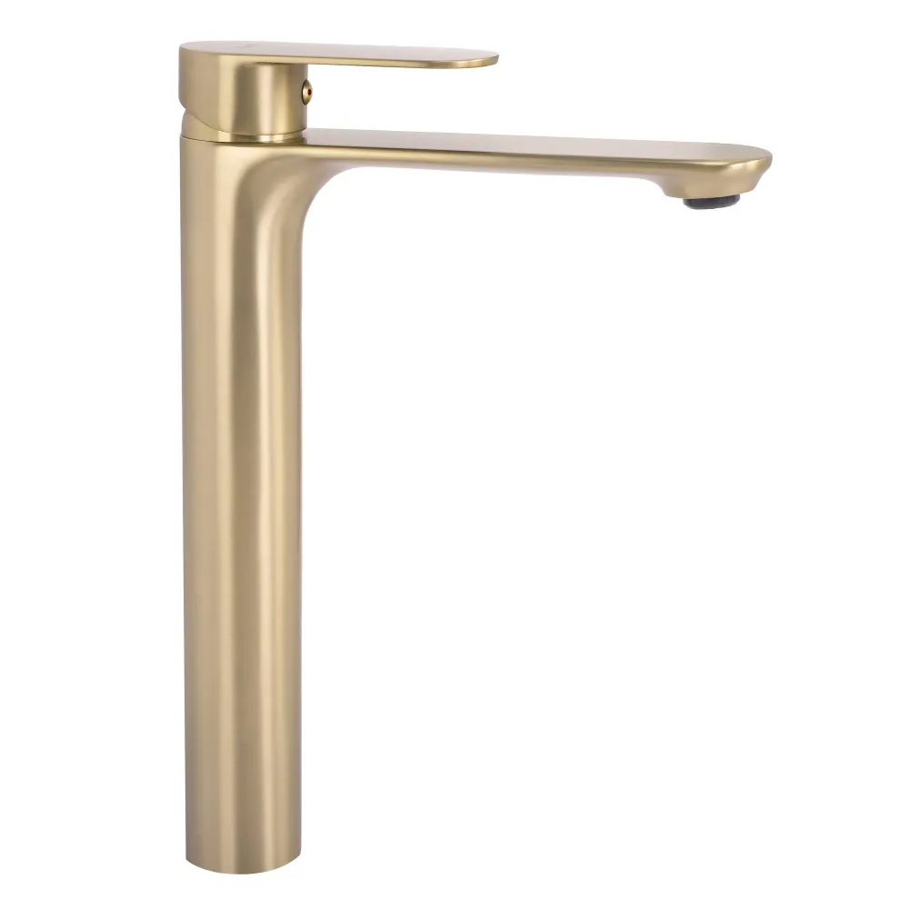 Baterie lavoar Rea Drop, auriu periat, inalta