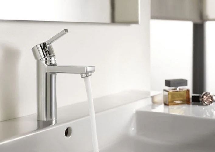 Baterie lavoar Roca Naia, Cold Start inaltime medie, cu ventil click-clack
