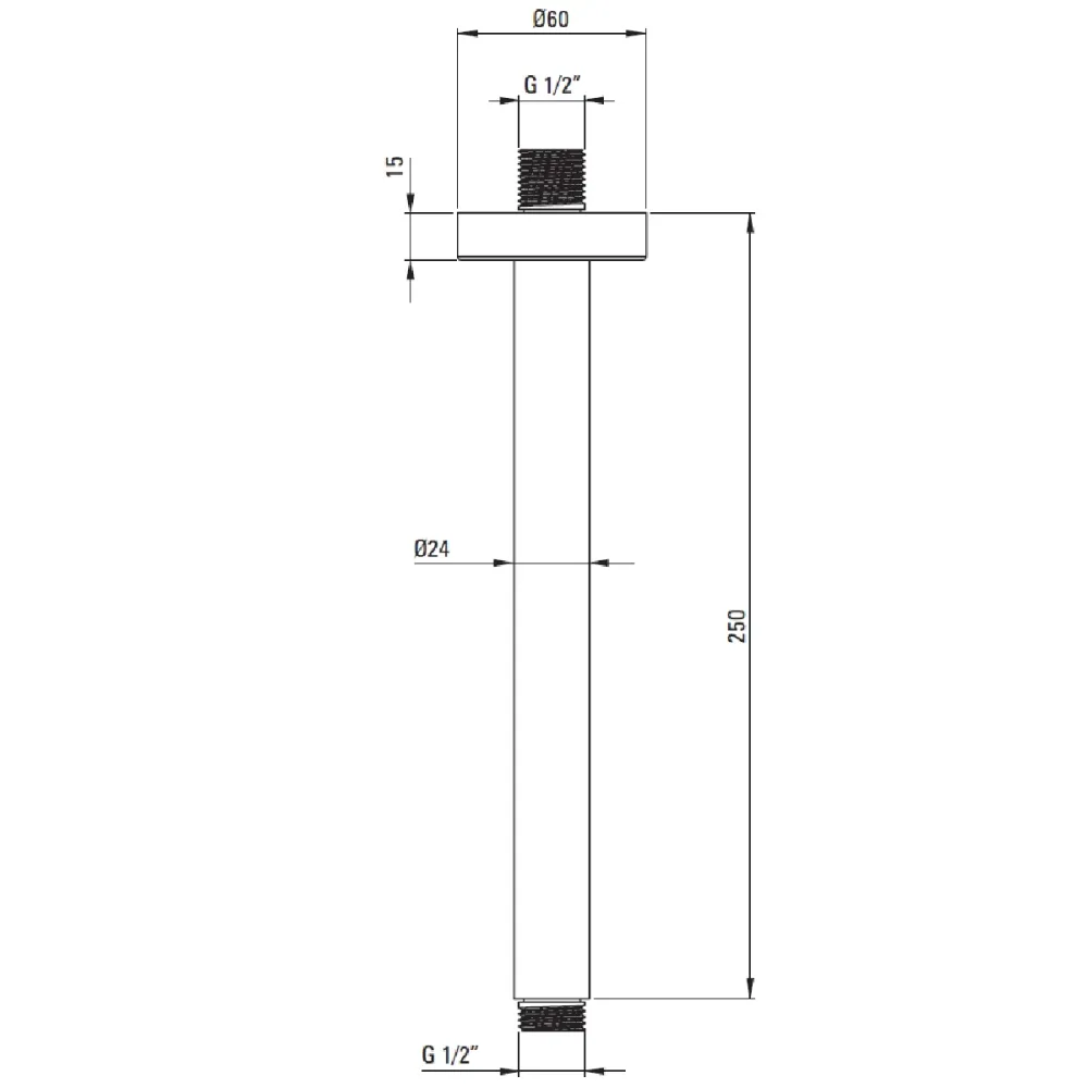 Brat dus fix Deante 25 cm, auriu periat