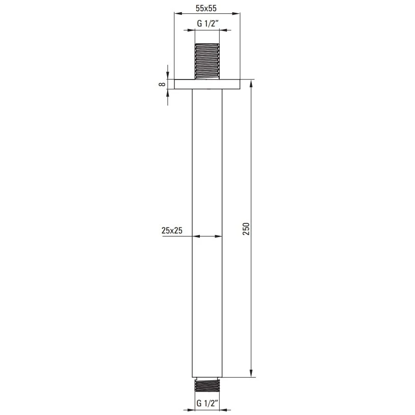 Brat dus fix Deante Cascada, 25 cm, crom