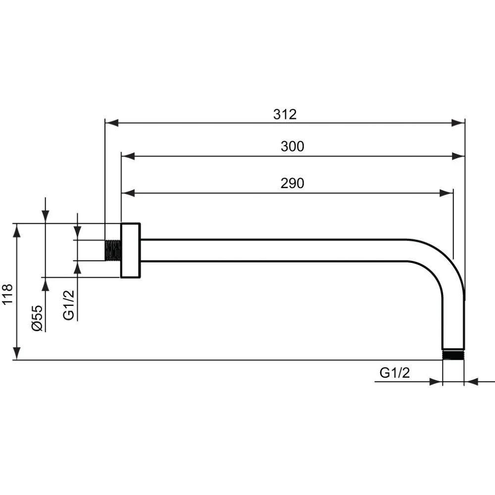Brat dus fix Ideal Standard IdealRain Cube L1, 30 cm